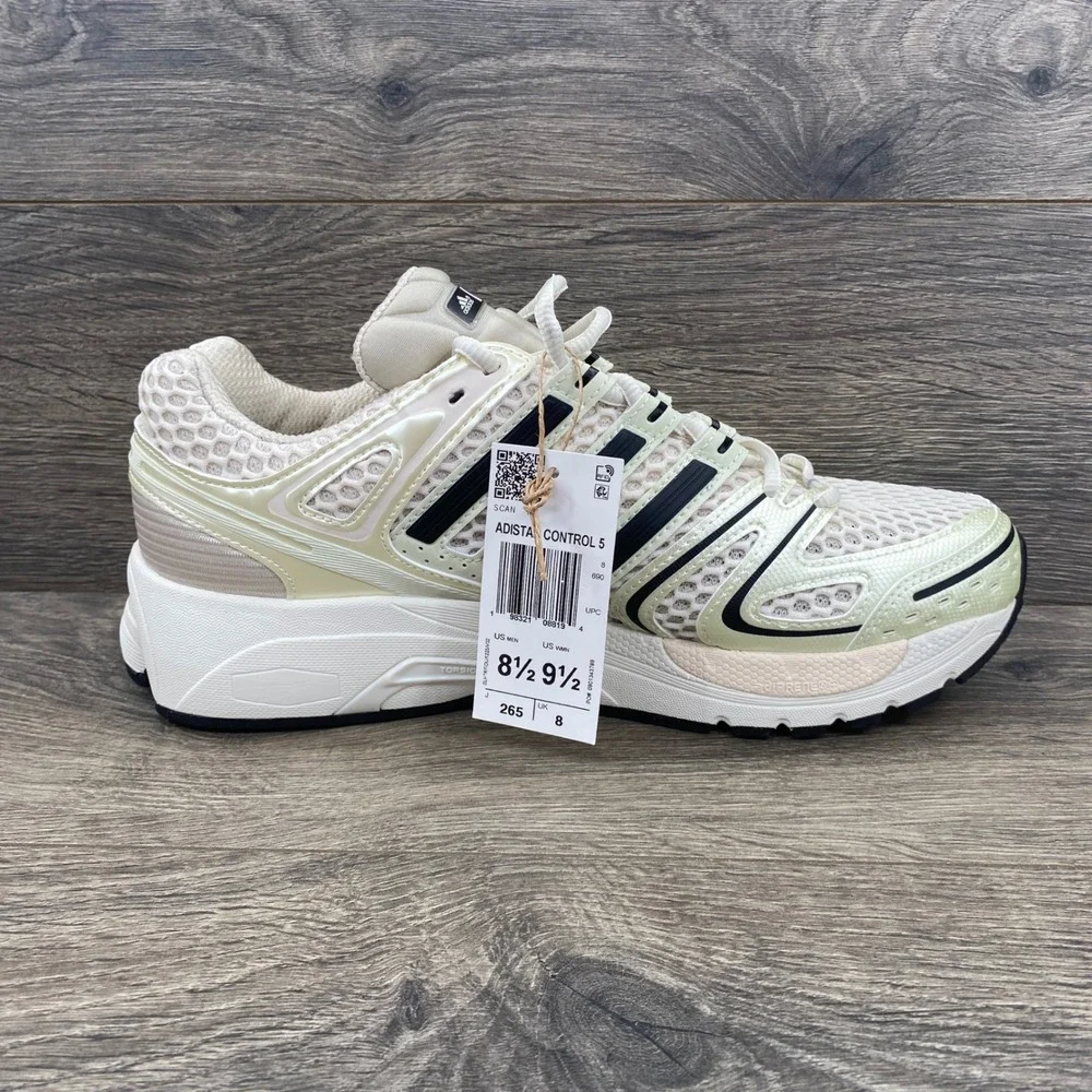 Adidas Adistar Control 5 Mens 8.5 Cream Off White Black Running Sneakers KI6152